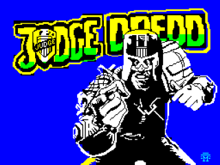 Judge Dredd title screen for ZX Spectrum